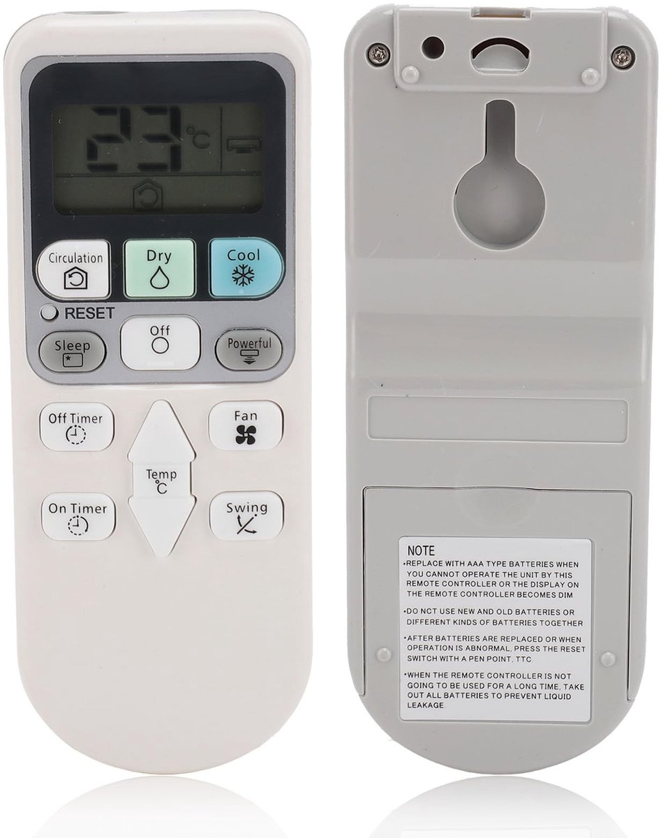 aladdien - Airconditioner Afstandsbediening - Vervangingsremote - Compact formaat - Handig in gebruik - Geschikt voor modellen - Ideaal voor thu...