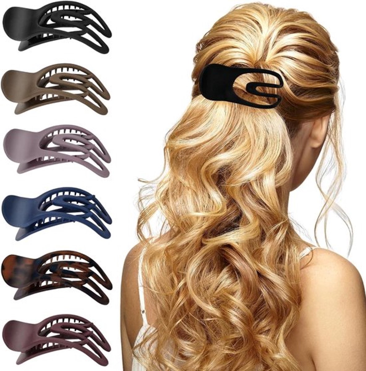 Set van 6 gebogen haarspelden - Franse stijl - Sterke grip - Voor vrouwen en meisjes