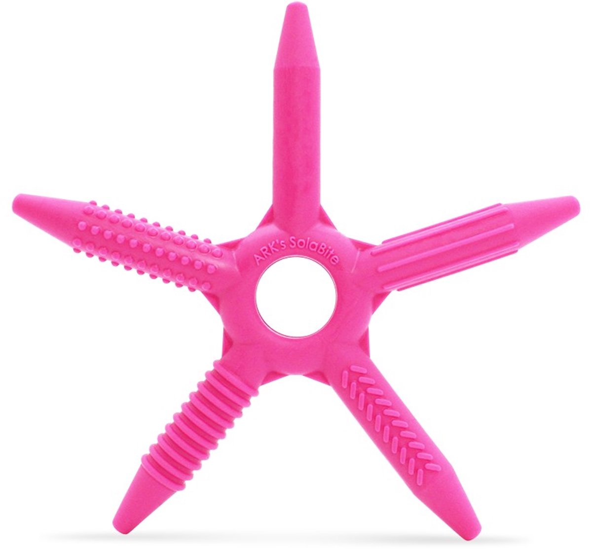 ARK Therapeutic bijtspeelgoed SolaBite vijfpuntig kauwspeeltje roze.