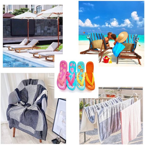 Store_8 - Strandhanddoekklemmen - Grote handdoekclips - Sterke grip - Meerkleurig - Voor ligstoelen - Ideaal voor strand of zwembad van Store 8 — afbeelding 4