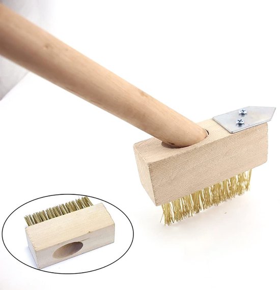 Dailygoods- Houten Borstel - 5 Metalen Borstelkoppen - Onkruidverwijderaar - Terrasreiniger - Schraper - Hoge Dichtheid Borstelharen - Onkruidborstel van Dailygoods — afbeelding 5