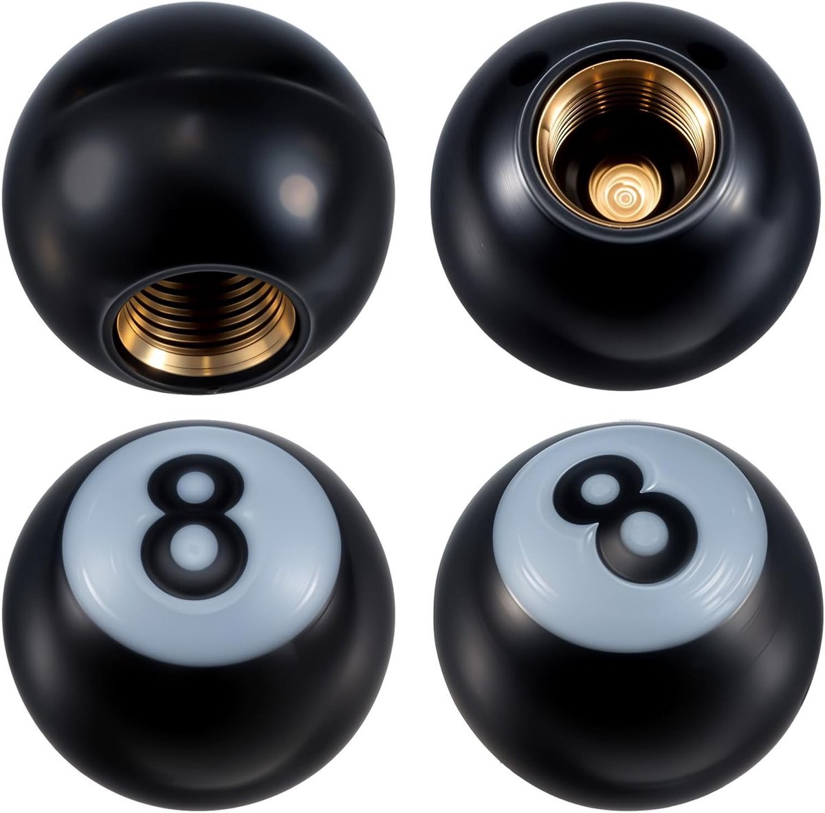 4PCS 8 Ball Ventieldoppen voor Auto's, Fietsen en Motoren, Stofdicht en Luchtlekbestendig, Geschikt voor Ventieldiameter 0.8cm