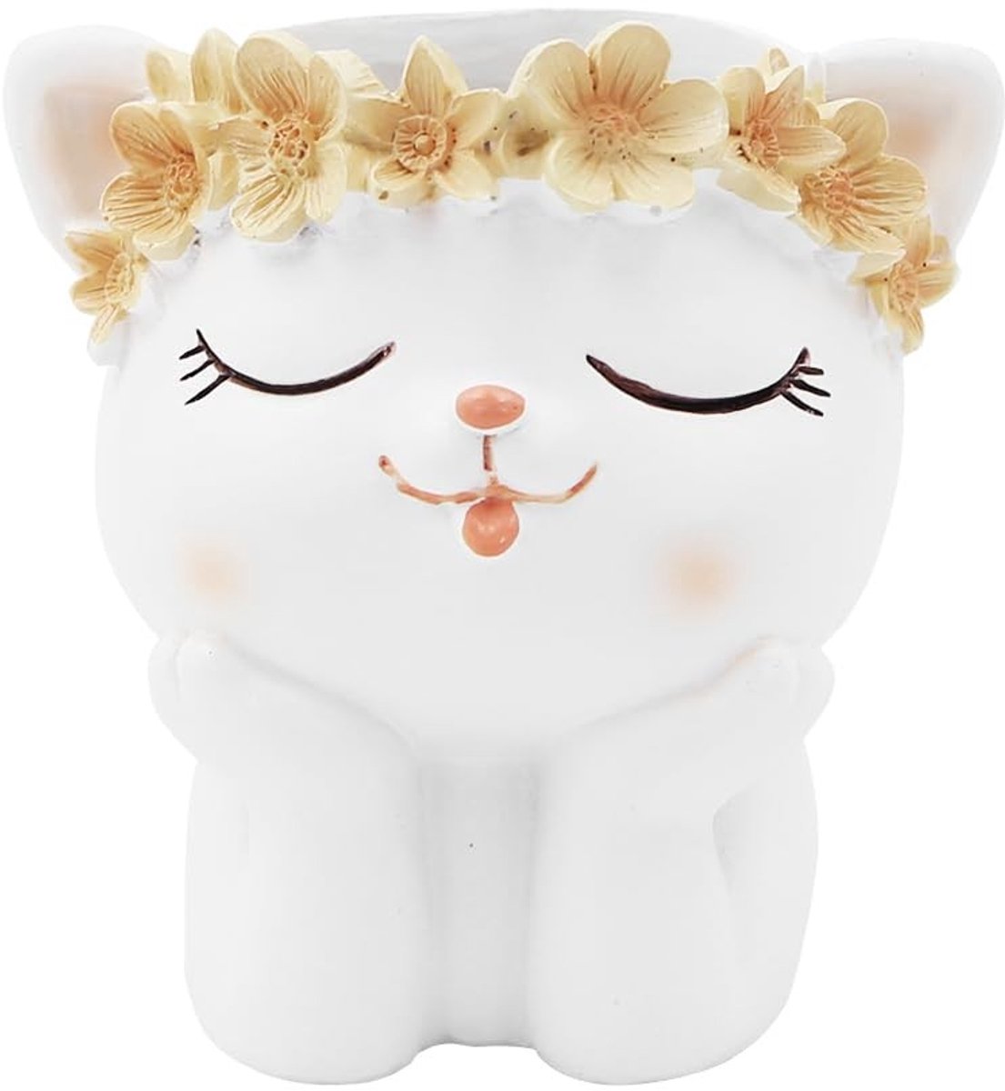 ONF3 - Hars Kat Pen Houder - Schattig Dier Design - Beer Kleur - Potloodhouder - Desk Organizer voor Kids - Leuke Geschenk Idee