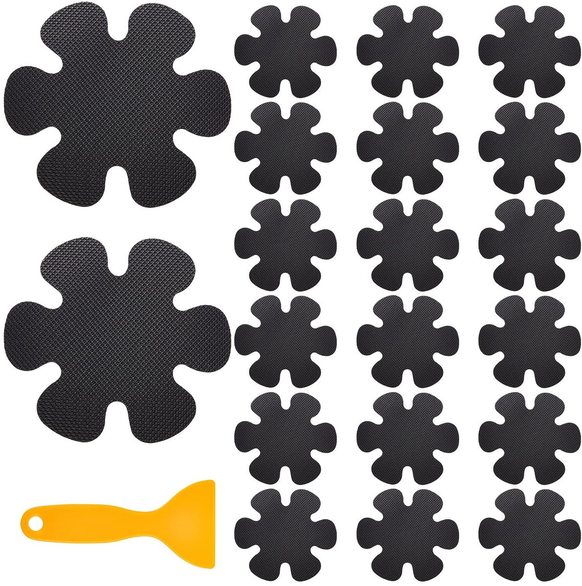 aladdien - Antislip Stickers Badkuip - Veiligheid voor Badkamer en Douche - Bloem Stijl - Zelfklevende Stickers - 20 Stuks Inclusief Schraper - Voor..