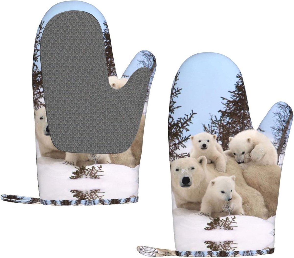 BBQ Handschoenen - Ovenwanten - Veilig Koken - Hittebestendig Siliconen - 18 x 28 cm - Wit