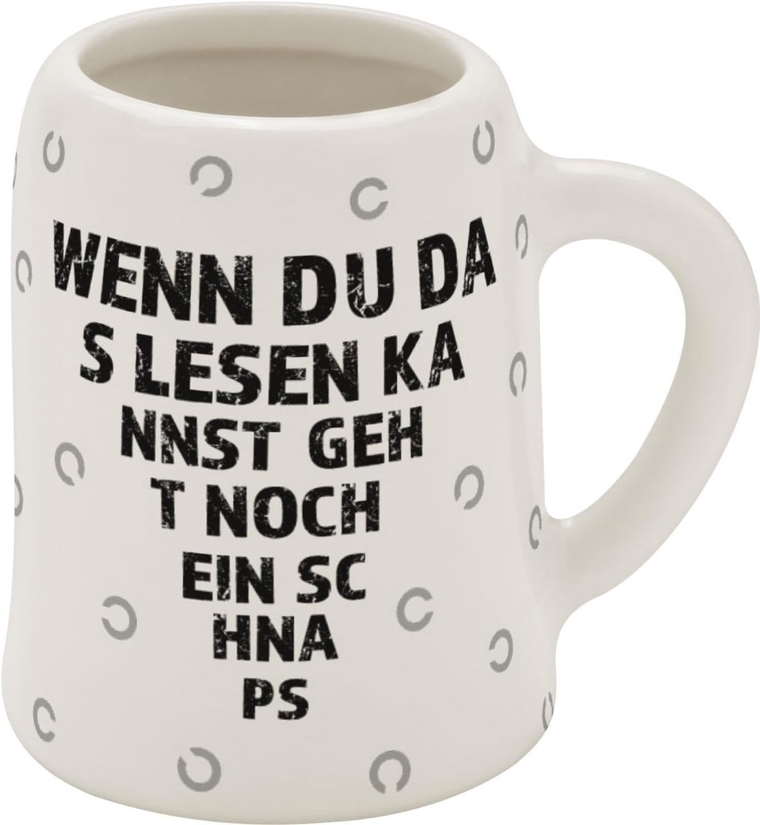 Borrelmok met lezen motief | New Bone China mini-kruik, 5 cl | Grappig borrelcadeau, party