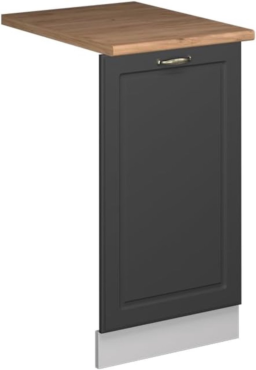 Frontpaneel Vaatwasser Inbouw Landelijke Stijl Antraciet-Goud Afwerking 45 cm Eiken