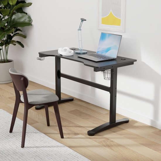 Gamingtafel 120 cm met Full-Surface Muispad, Cupholder en Socket Rack — afbeelding 2