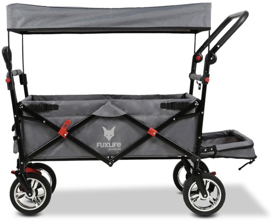 FUXLIFE by FUXTEC CT800 Bolderkar Handkar - Opvouwbaar - Grijs | Ideaal voor Strand, Festival & Boodschappen - Transportwagen - Max. 75kg
