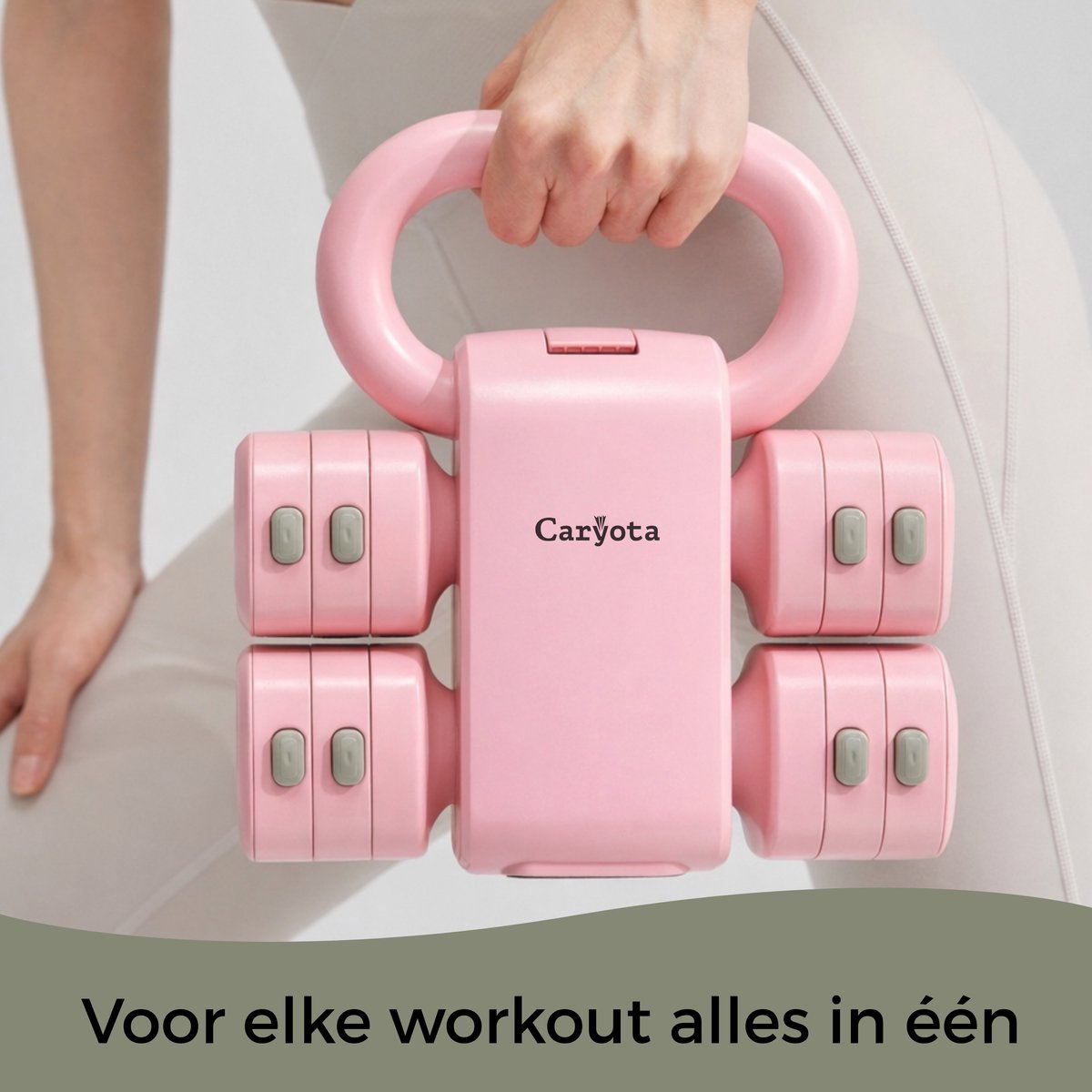 Caryota 2-in-1 Verstelbare Kettlebell & Dumbbell Set - Roze - 5.5 kg - Veelzijdige Krachttraining Fitness Gewichten voor Thuis en Sportschool – foto 3