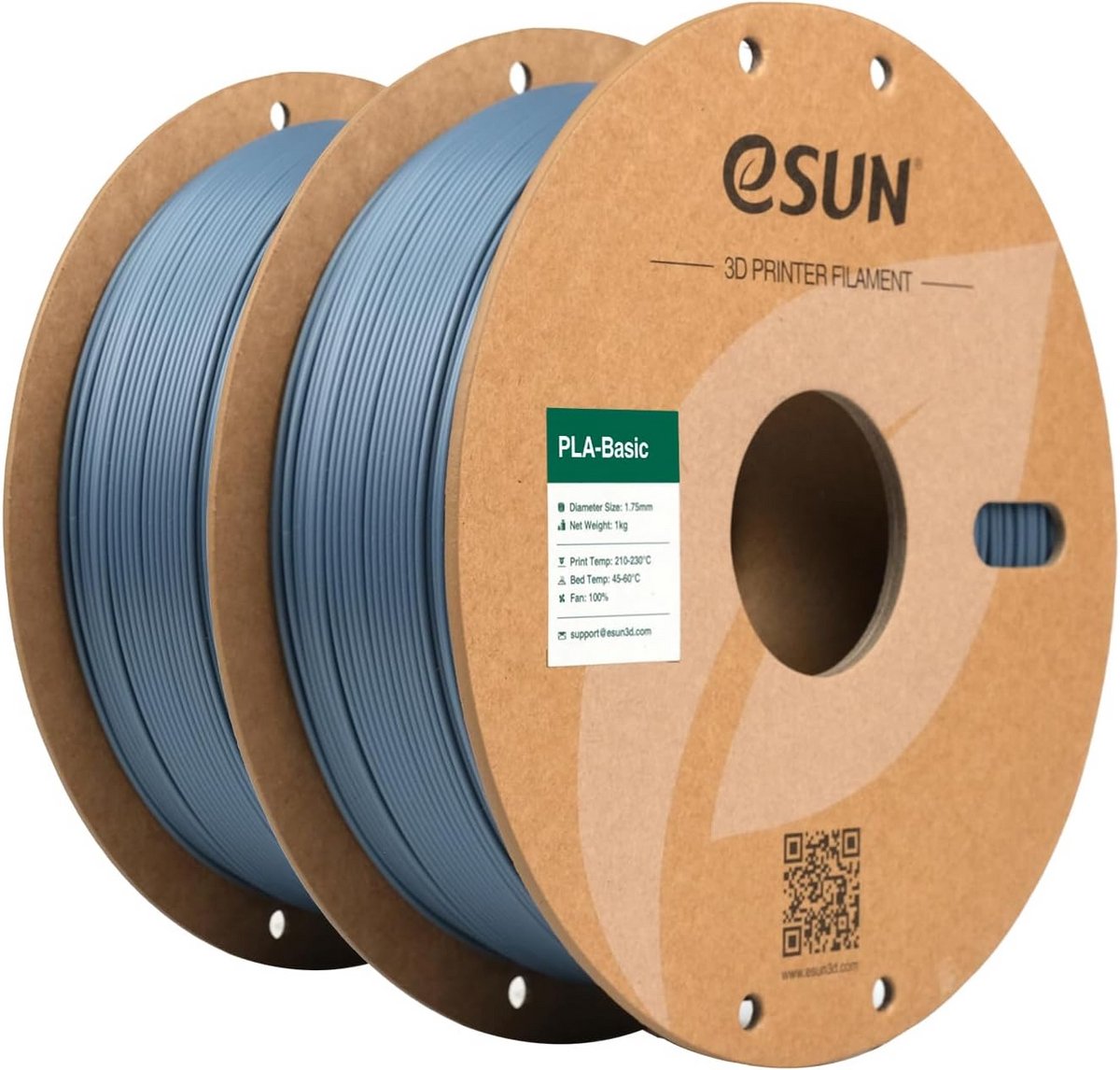 2-Pack PLA Filament 1.75mm Grijs 1KG Hoge Precisie 3D Printer Materiaal
