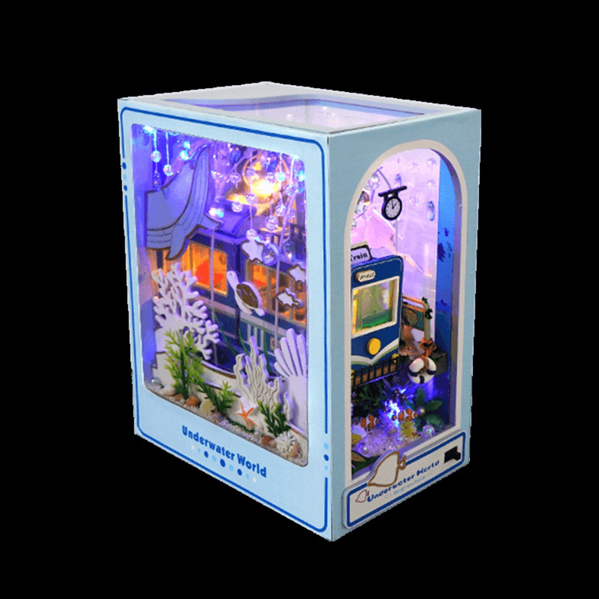 FloraGrace Houten Modelbouw Book Nook – Houten Bouwset 3D Miniatuur Huisje – DIY Boek Modelbouw Met LED-Licht – Creatief Cadeau – Hout – Multicolor