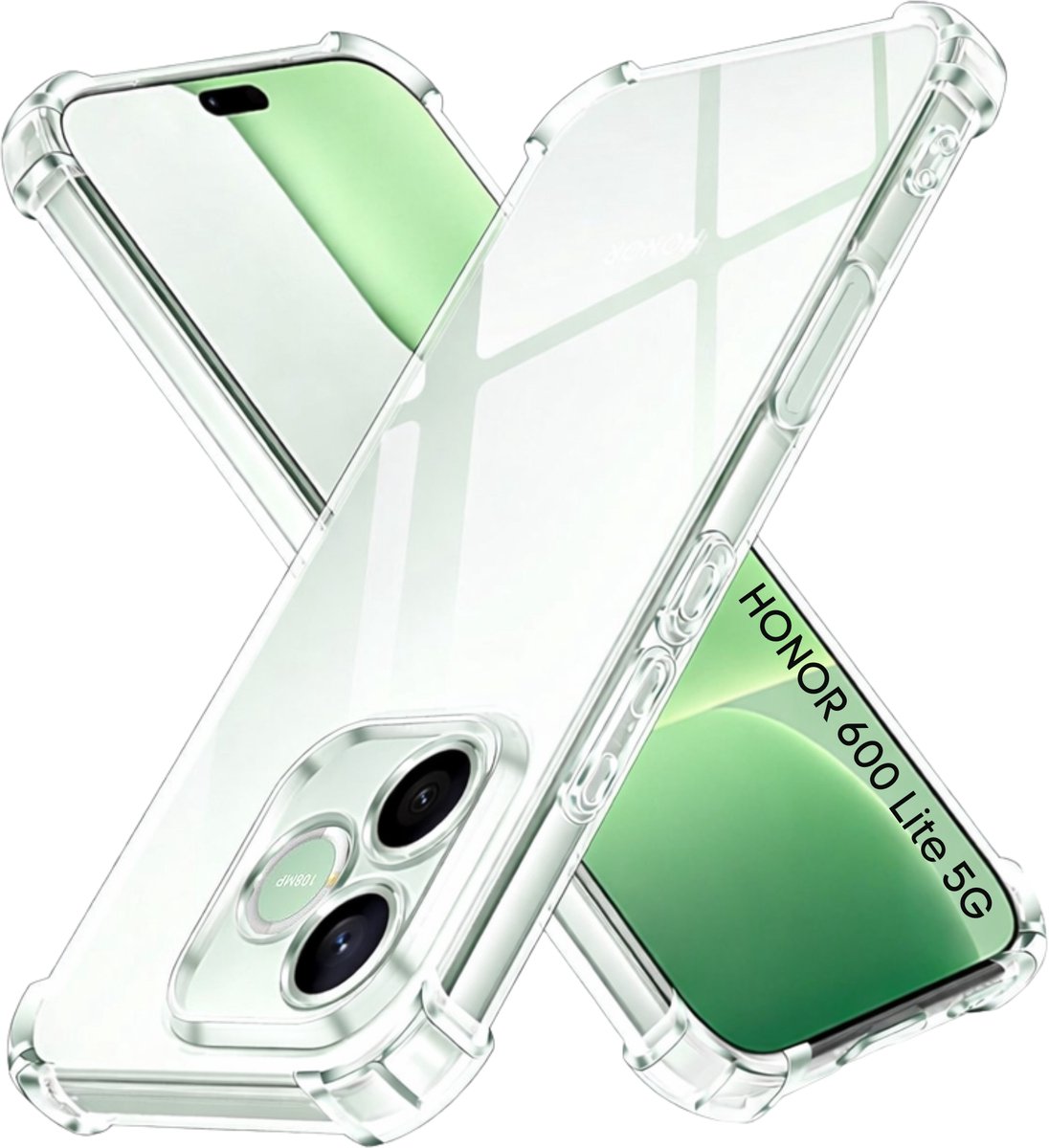 Hoesje geschikt voor Honor 600 Lite 5G backcover Shockproof siliconen Transparant