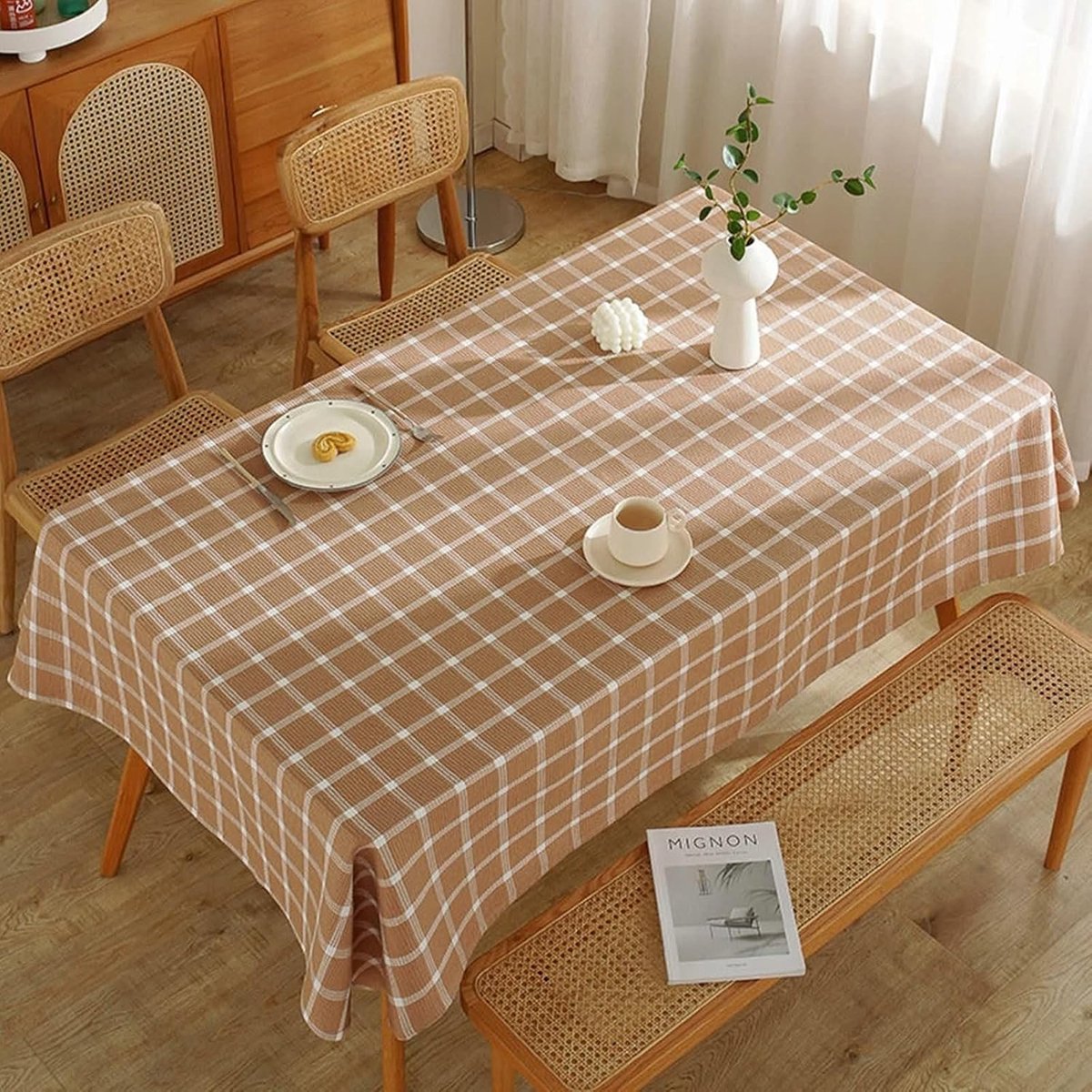 Tafelkleed Rechthoekig - Linnen Tafelbedekking - Tafel Decoratie - Kreukbestendig Materiaal - 260 x 140 cm - Groen