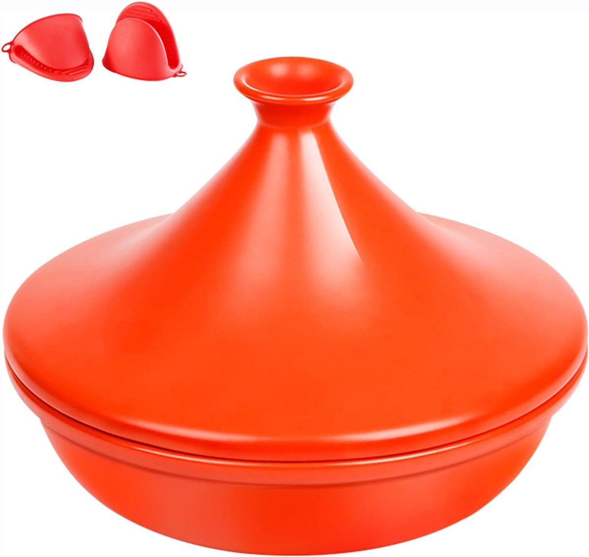 Tajine Kookpot - Marokkaanse Braadpan - Langzaam Koken - Temperatuurbestendig - 3100 Gram - Rood