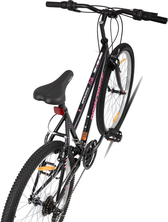 HILAND Mountainbike 24 Inch - Meisjes & Dames MTB - 18 Versnellingen - Stevig Staal - V-brakes van Hiland — afbeelding 3