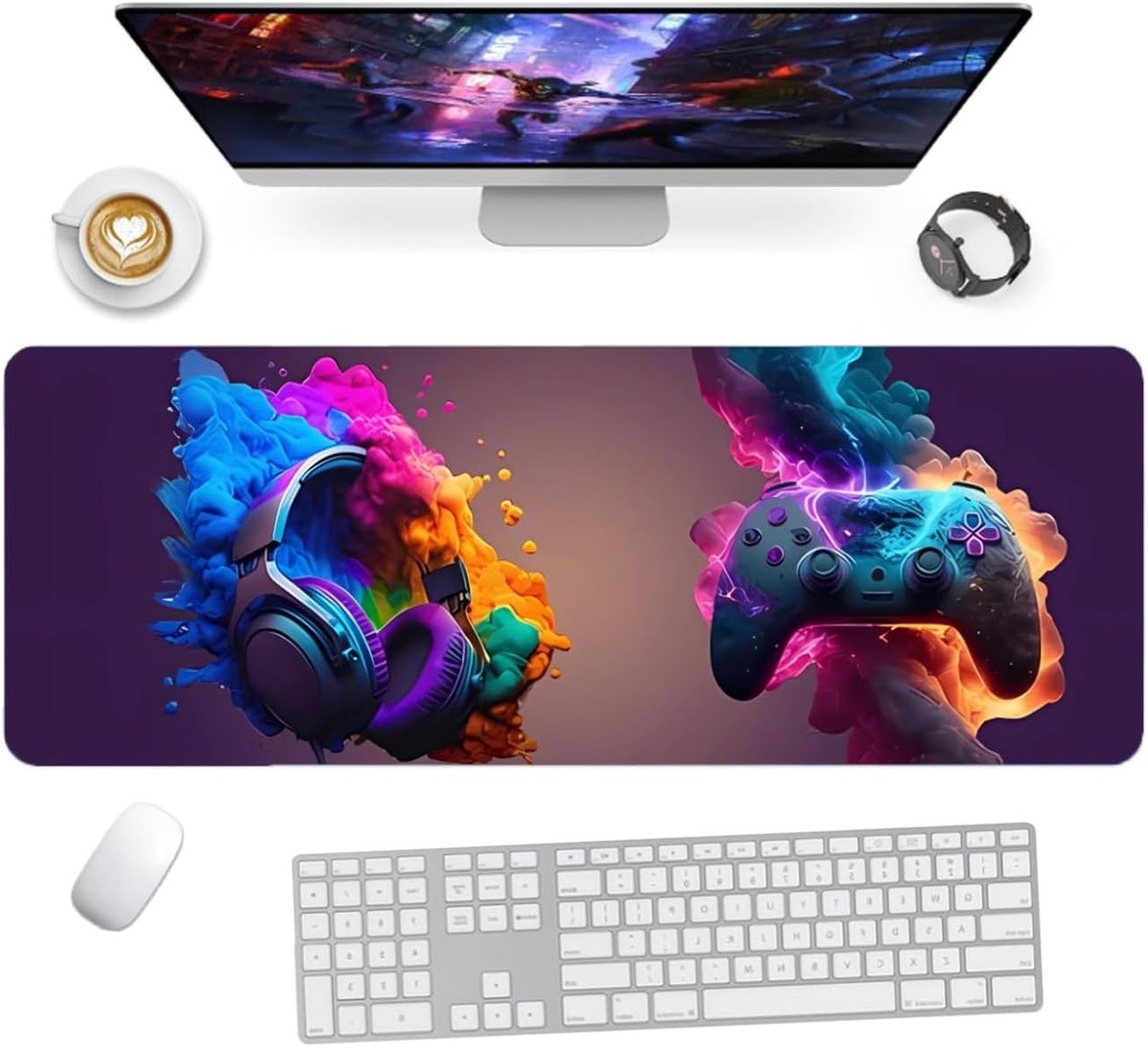 Grote gaming muismat van 80 x 30 cm, ideaal voor kantoor en gamers, biedt optimale bescherming en comfort
