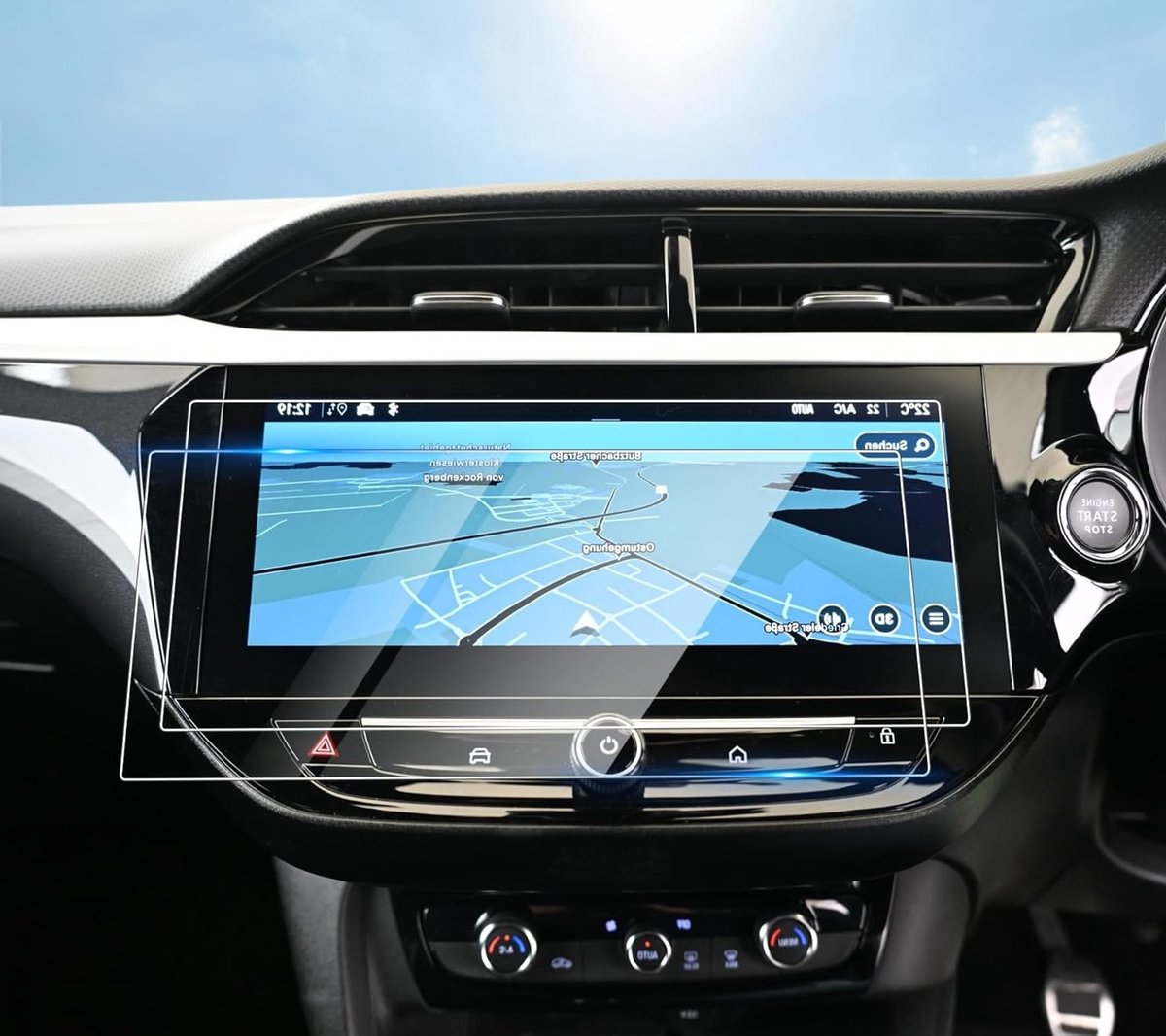 Navigator Screen Protector voor Corsa Corsa-e 2023 2024 2025, 10" PET 4H HD, Krasbestendig en Beschermend Accessoire