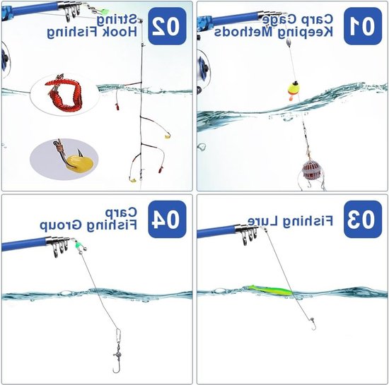 Telescopische Visspullen Set voor Kinderen, 1.8m Visshengel met Molentje en Aas, Perfect voor Beginners en Avontuurlijke Jongens en Meisjes van Merkloos — afbeelding 3