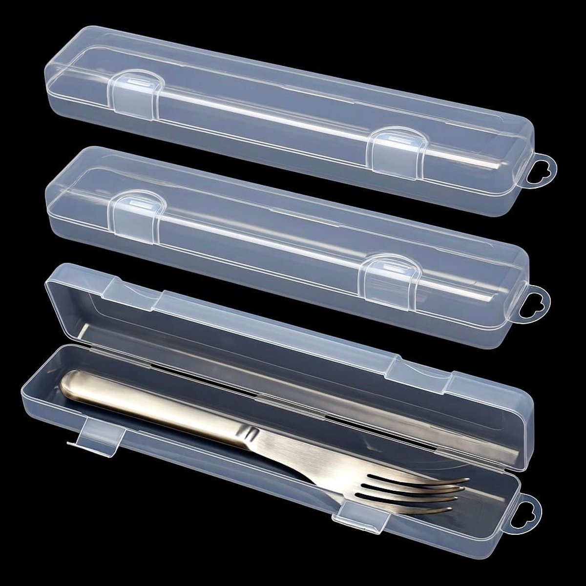 Set van 3 Draagbare Bestekdozen voor Onderweg en Lunchboxen