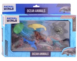 Johntoy zeedieren speelset - Animal World - 8-delig speelgoed.