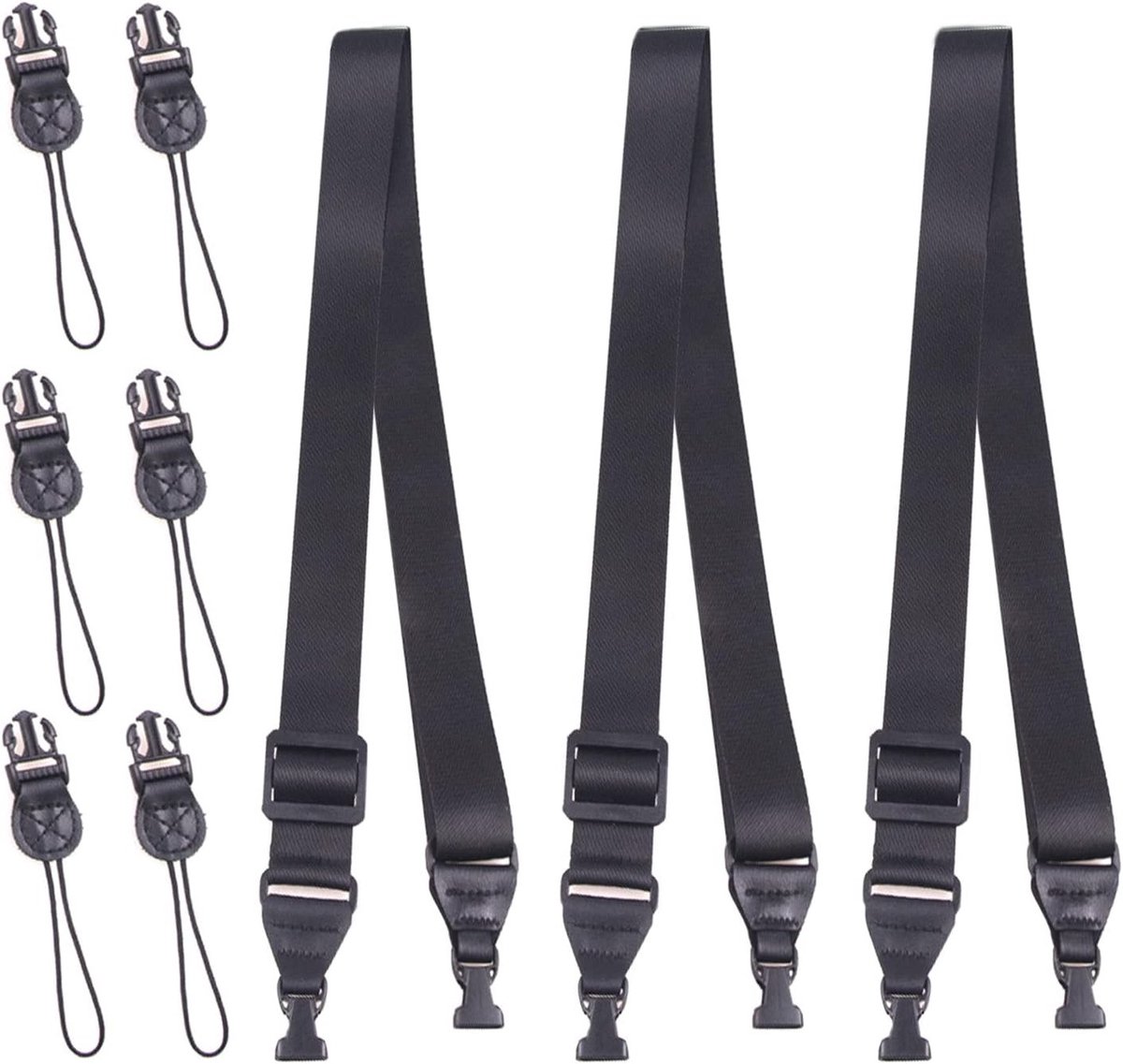 Verstelbare Schouderriem met Snelle Ontgrendeling - Vervangbare Nylon Strap voor iPad, Camera, Verrekijker en Laptoptassen - Zwart, Ideaal voor Handtassen en Winkeltassen