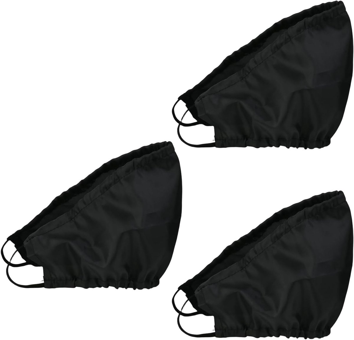 Zwart Baardschort voor Gezicht, 3 x 14 Inch, Bescherming voor Snor en Baard, Set van 3 voor Mannen