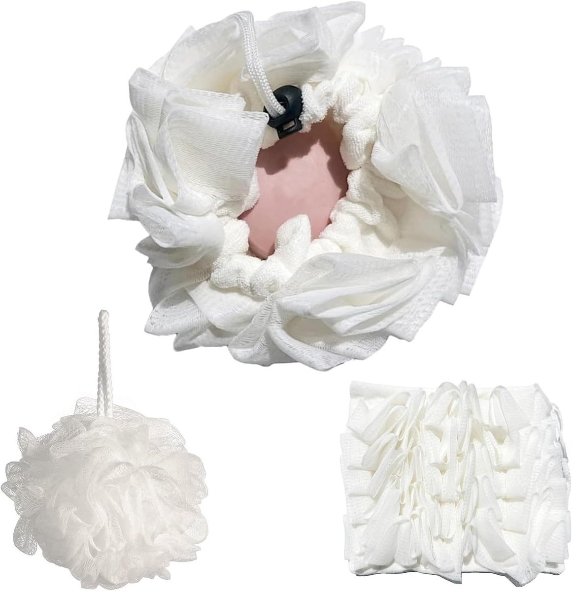 2 in 1 Bad Zeep Spons - Exfoliërende Loofah Douche Ball voor Lichaamsverzorging