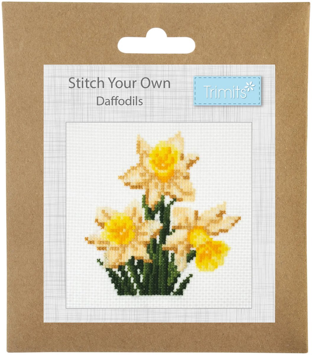 Borduurpakket Kruissteekpakket Telpatroon: Narcissen