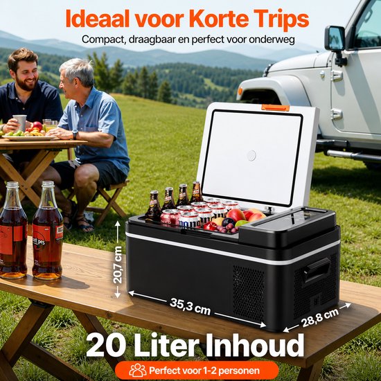 Succebuy 20L Koelbox met Compressor - Koelkast & Vriezer - 12/24V Auto & 230V - Ideaal voor Camping, Roadtrip & Vakantie van Merkloos — afbeelding 3