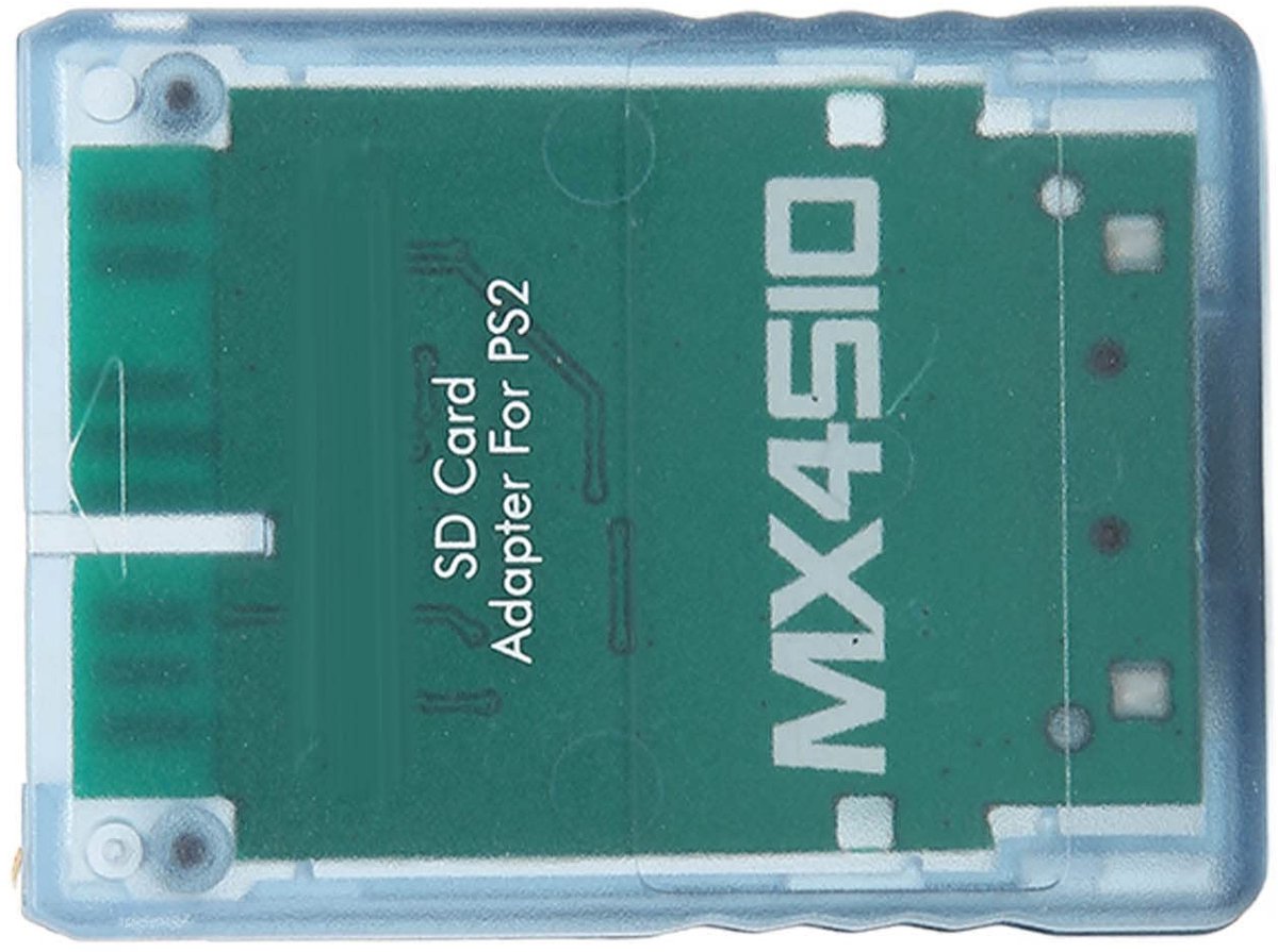 aladdien - Mx4 - Geheugenkaartadapter - Handgemaakt - Transparant Blauw - Uitbreiding - Voor geheugenkaarten - Geschikt voor retro consoles
