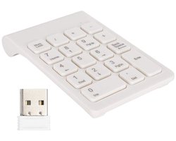 Allecto - Draadloos Cijfertoetsenbord - Mini Keyboard - Voor Laptop en Desktop - Wit - 18 Toetsen - Compact en Handig - Ideaal voor Thuis en Kanto
