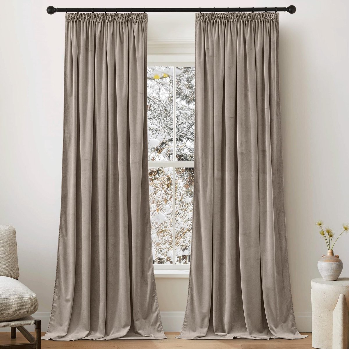 PONY DANCE Velours Gordijnen Camello 132x220cm - Zware Blackout Gordijnen voor Woonkamer en Slaapkamer
