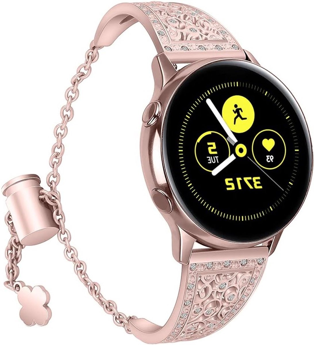 Stijlvolle 20mm Slanke Bling Diamanten Polsband voor Garmin Venu Sq 2, Venu 2 Plus en Forerunner 55, Ideaal als Vervangband en Sieraad voor Sport en Dagelijks Gebruik