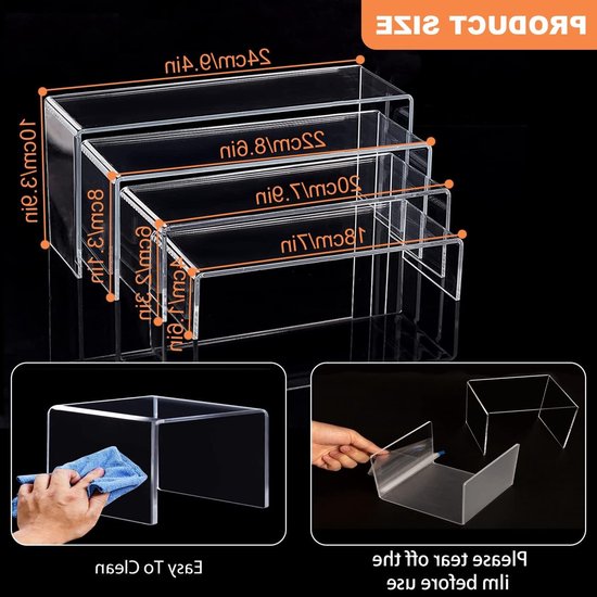 Set van 8 Heldere Acryl Display Steunen voor Cupcakes, Snoepbar en Figuren - Transparante Verhogers voor een Mooiere Presentatie — afbeelding 5