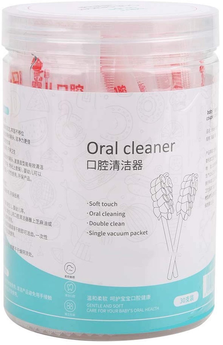 Allecto - Oral Cleaner - Tandverzorging - Absorberend gaas - 30Pcs - Tongborstel - Veilig voor baby's - Geschikt voor baby's boven 3 maanden