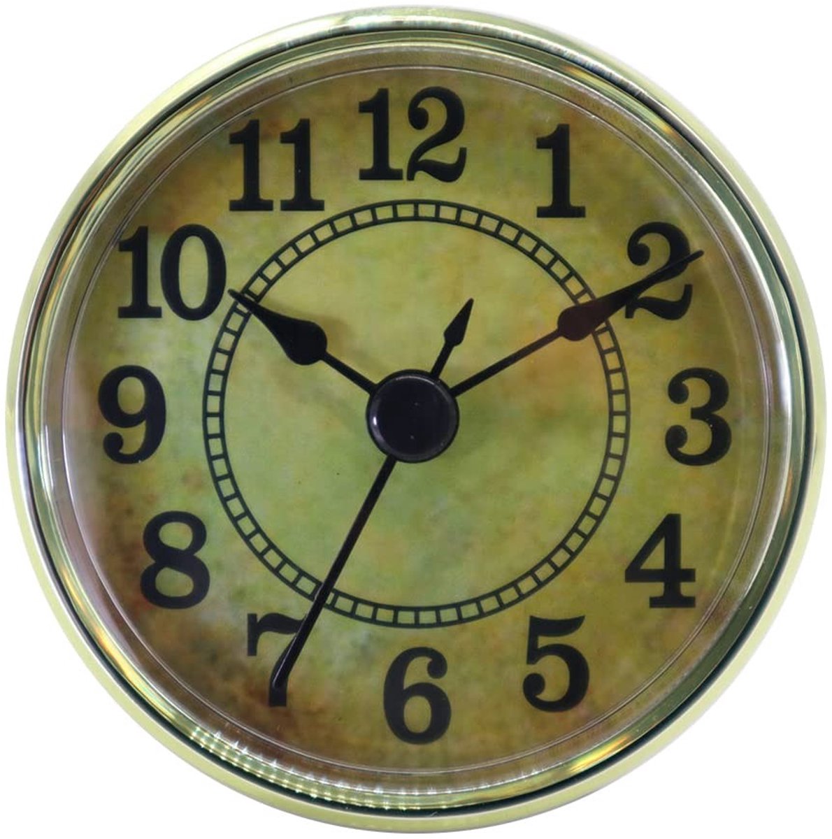 Allecto - Slotted Clock - Quartz Tafelklok - Stijlvol en Geluidloos - Geel - Romanen - Perfect voor Woonkamer en Slaapkamer - Compact formaat