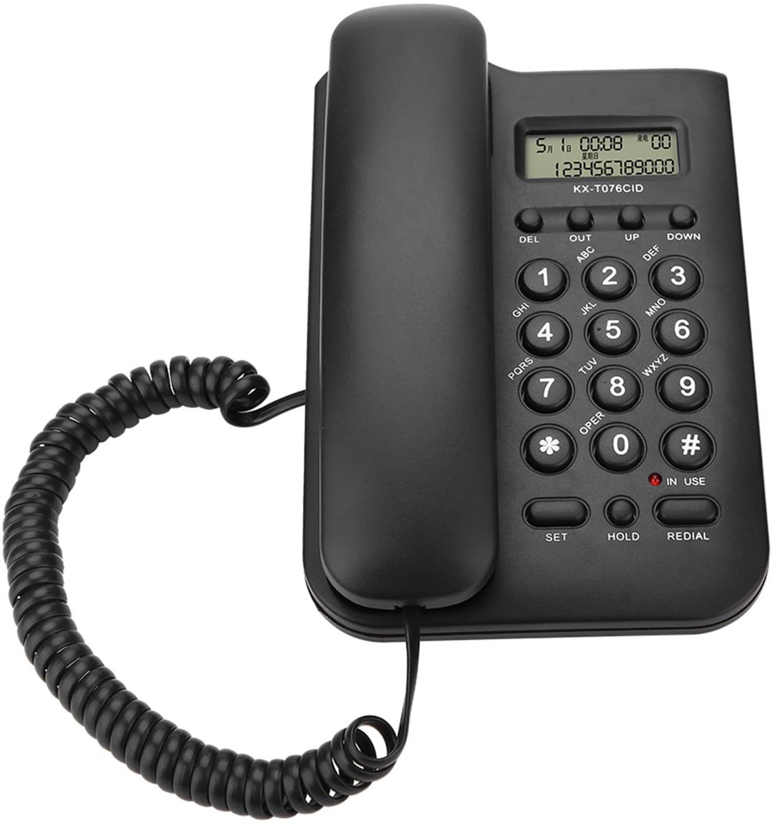 Dailygoody - Vaste telefoonlijn - Bureautelefoon - Voor thuis en kantoor - Zwart - Wandtelefoon - Dubbel systeem - Geschikt voor hotel en kantoor