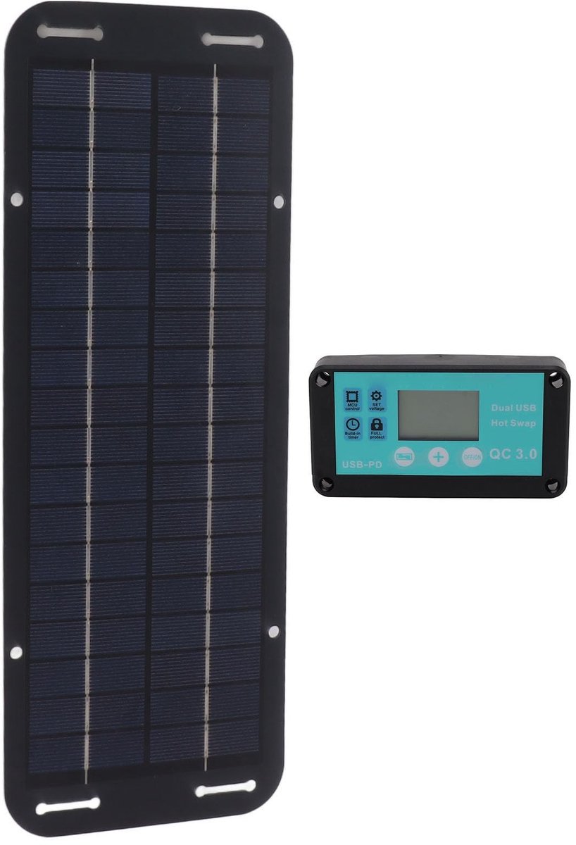 ONF3 - Zonnepaneel - 20W Zonnepaneel met Waterdichte Controller - Perfect voor Thuisgebruik - Efficiënt Energie Opwekken - Geschikt voor Tuin en...