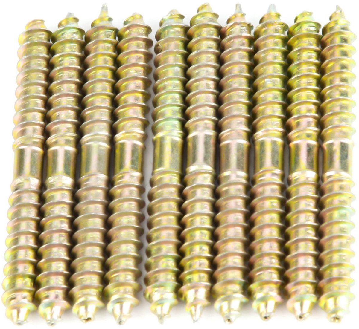 Allecto - Doppelendschraube - Holzbearbeitungsmöbelanschluss - 10 Stuks - 6 x 60 mm - Robuust en duurzaam - Geschikt voor houtverbindingen - Zink g..