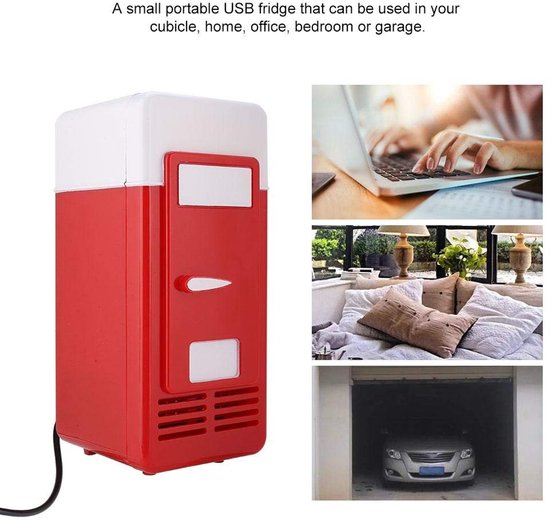 Shopcentral - Mini Koelkast - USB Fridge - Compact en Draagbaar - Rood - Koeler en Verwarmer - Ideaal voor Thuis en Kantoor - Mini Koelbox van Shopcentral — afbeelding 5
