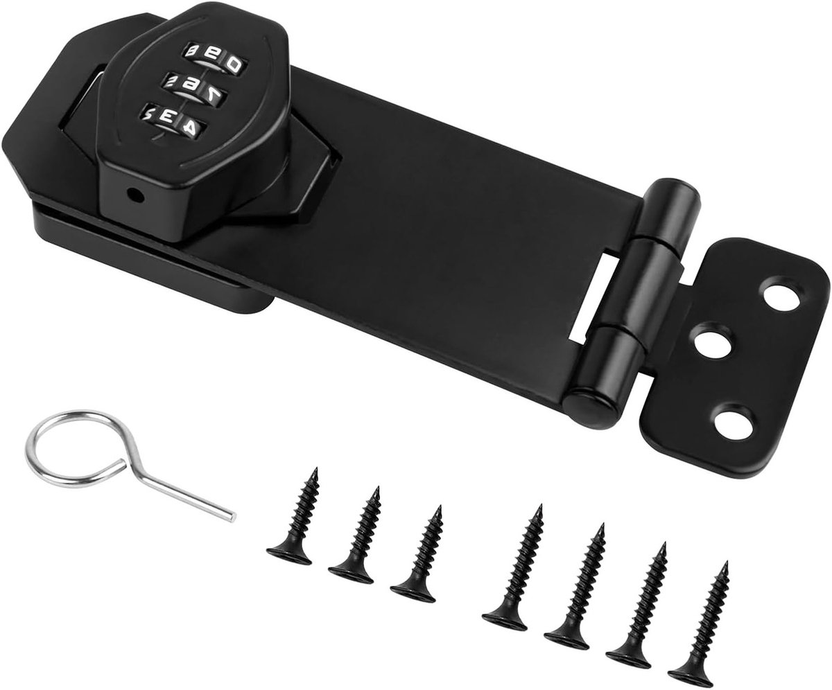 Veiligheidsnummer slot voor kasten en schuifdeuren, weerbestendig, 4 inch combinatie slot voor kleine deuren en garages