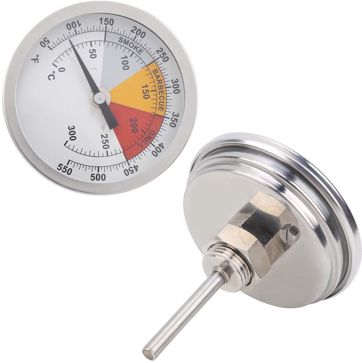 Roestvrijstalen BBQ Thermometer 0-300°C voor Grill, Houtskool en Oven