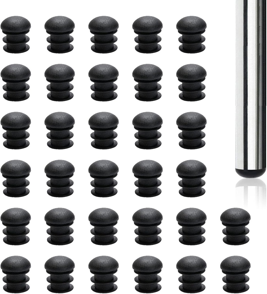 aladdien - Meubelpoot doppen - Tafelstoel doppen - Set van 32 - Zwart - Vloerbescherming - Geschikt voor 19mm poten