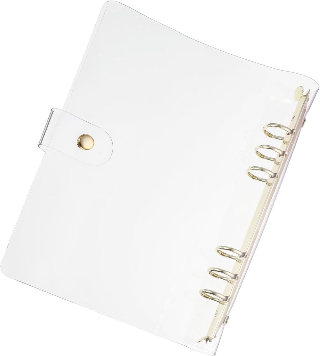 A5 Transparante Ringbandhoes met 6 Ringen - Zachte PVC Losse Bladmap met Drukknoop