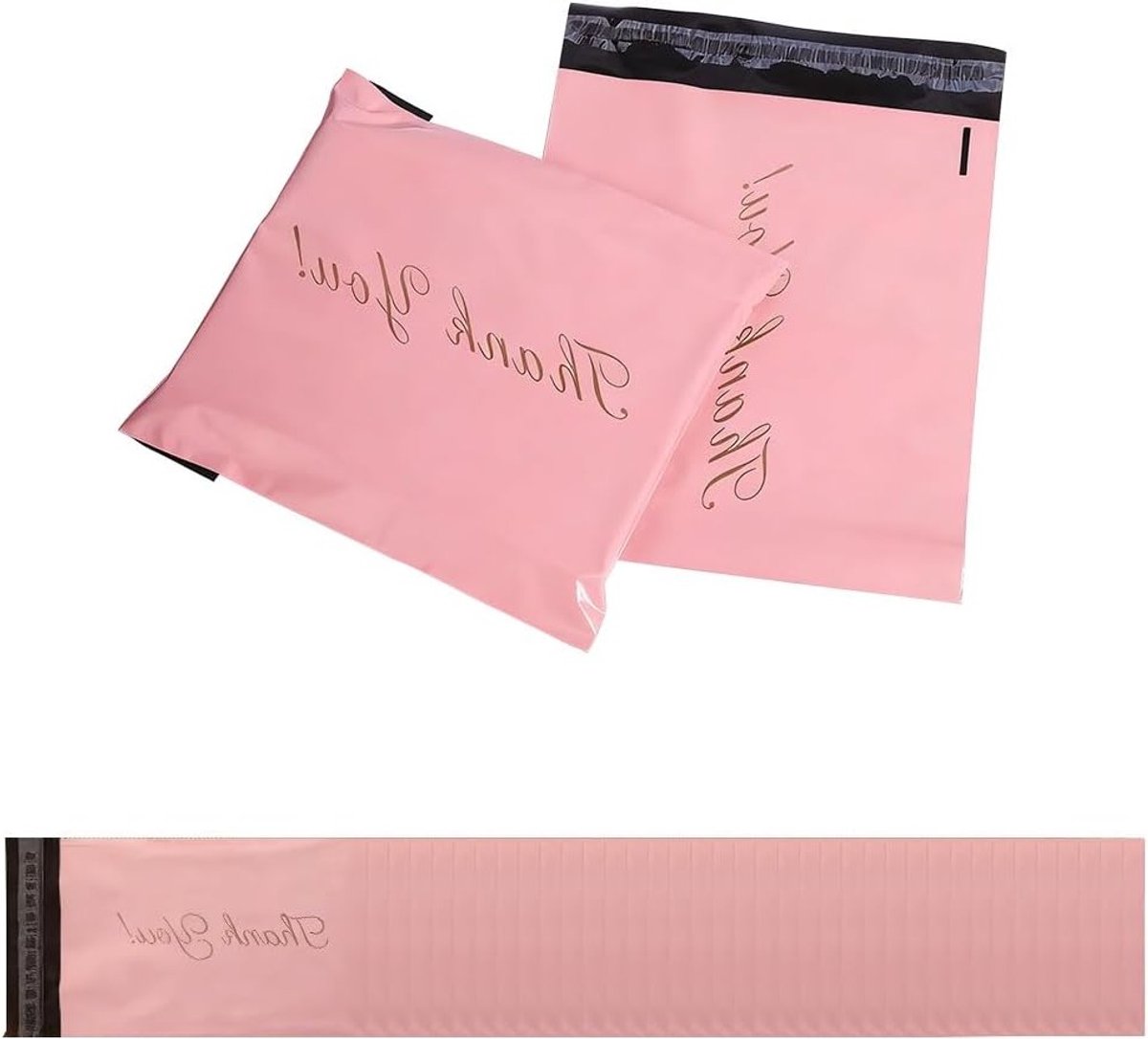 40 Stuks Roze Verzending Tassen, Zelfsluitende Poly Mailers voor Kleding, Vintage Verzenddozen en Pakketverzending