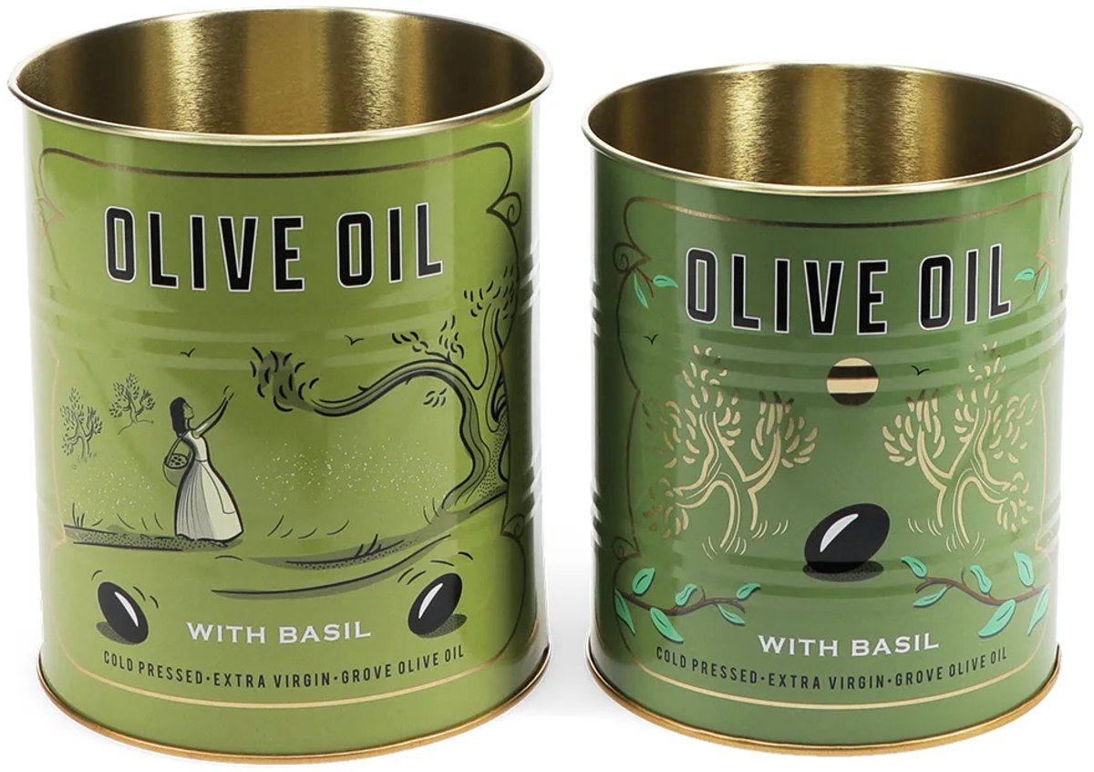 Rex London Voorraadblikken Oilve Oil set van 2 stuks