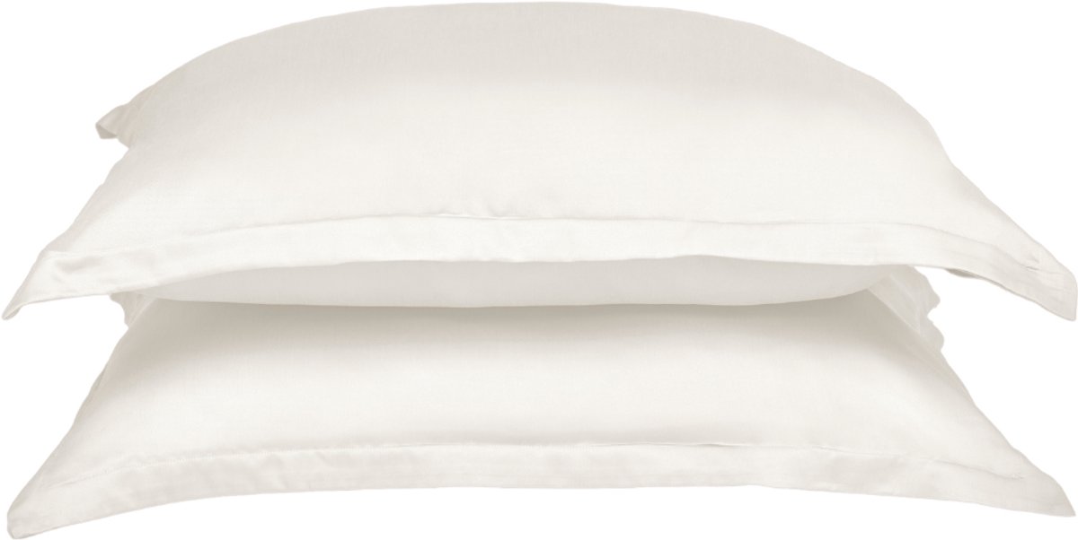 Coco & Cici - Tencel Sateen kussensloop 70 x 60 cm - Kussenhoes - Lyocell - Extra Zacht & 100% Natuurlijk - Off White - Zonder Volant