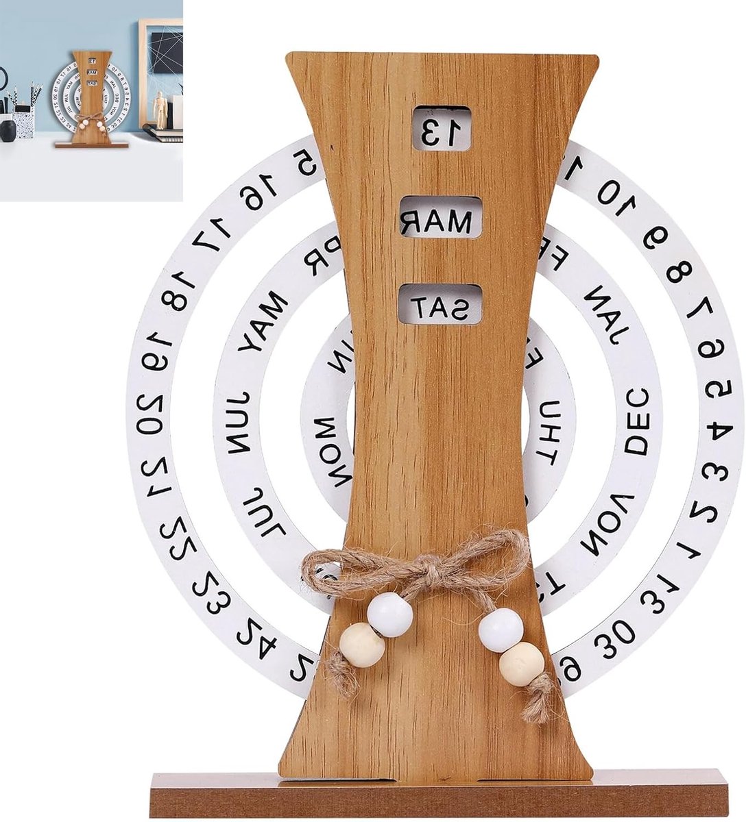 Eternal Calendar - Creatieve Tafelkalender - Houten Vintage Design - Unieke Decoratie voor Thuis - ShopVlot