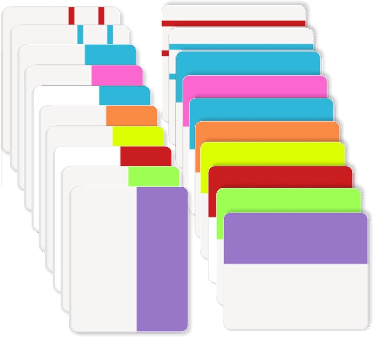 Kleverige Indextabbladen - Paginamarkeringen Vlaggen - Documenten Organiseren - Herpositioneerbaar en Beschrijfbaar - 600 stuks 5 cm - Neonkleuren